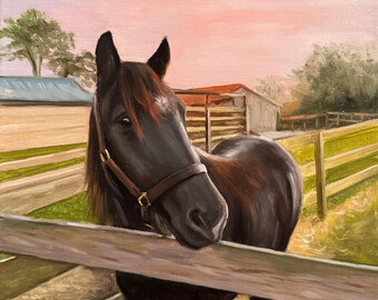 Original Art Commission, Custom Horse Oil Painting from Photo, Hand-Painted Equestrian Art