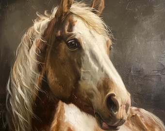 Custom Horse Oil Painting From Photo: Personalized Pet Portrait on Canvas
