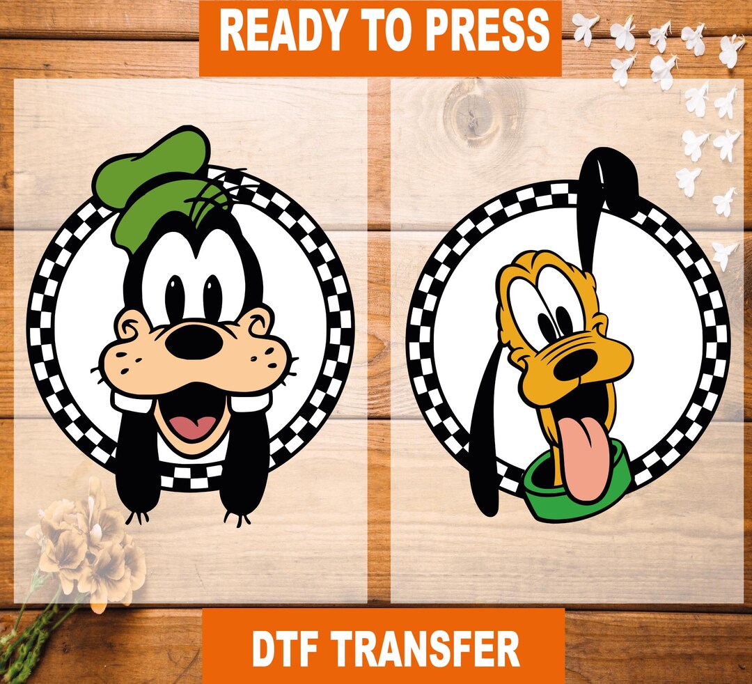Disney Goofy Pluto DTF Transfer, Goofy Pluto Ready to Press, Disney ...