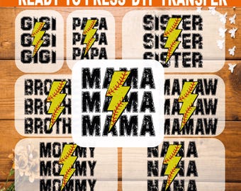 Baseball Family Designs DTF Transfer: Ready To Press