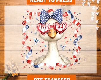 4th July Goose DTF Transfer: Patriotic America Heat Press