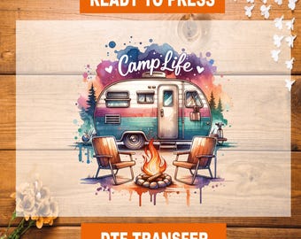 Camp Life DTF Transfer, Ready To Press