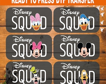 Disney Squad DTF Transfer Ready to Press, Mickey Friends Vacation Heat Transfer, Matching Family Disney Trip T-Shirt Design Decal
