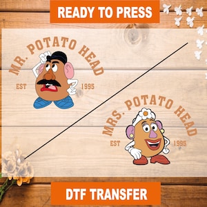 Mrs. and Mr. Potato Head DTF Transfer - Toy Story Ready to Press