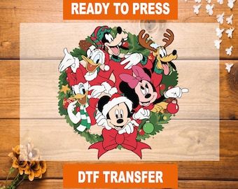 Walt Disney Christmas DTF Transfer, Ready To Press