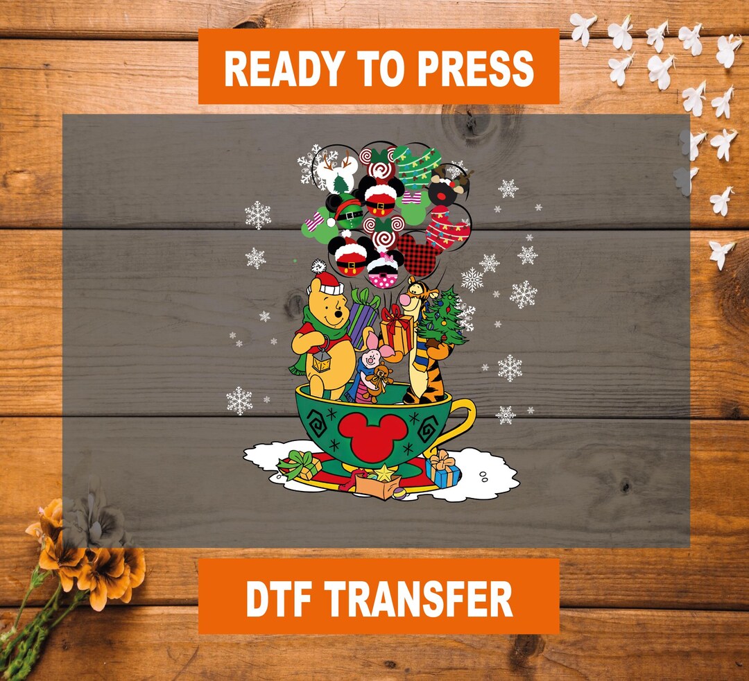 Disney Drink and Friends Christmas DTF Transfer, Disney Friends