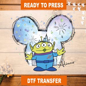 Toy Story Aliens DTF Transfer: Ready To Press Heat Transfer