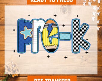 Retro Pre-K Boys DTF Transfer: First Day of School Heat Transfer