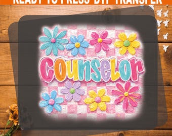Preppy Handpainted Counselor DTF Transfer: Back To School Ready-To-Press