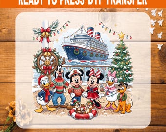 Disney Very Merrytime Cruise DTF Transfer, Mickey Friends Christmas Boat Iron On, Ready to Press