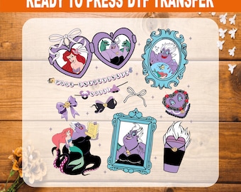 Disney Little Mermaid Villains Iron On, Ready to Press, DTF Transfer
