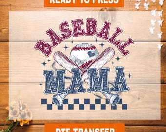 Retro Baseball Mama DTF Transfer: Ready To Press