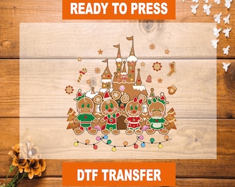 Disneyland Christmas DTF Transfer, Gingerbread Castle Ready To Press
