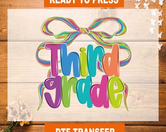 Preppy Third Grade DTF Transfer: Back To School Ready To Press