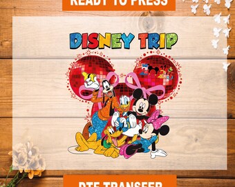 Disney Trip 2026 DTF Transfer, Ready To Press, Mickey Friends Heat Transfer Design