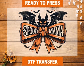 Spooky Mama Halloween DTF Transfer: Retro Ready To Press Heat Transfer