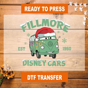 Fillmore Disney Cars Christmas DTF Transfer, Fillmore Cars Christmas Ready To Press, Disney Christmas Heat Transfer, Disney High Quality