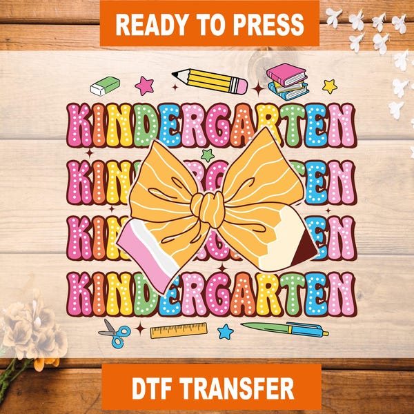Coquette Kindergarten DTF Transfer: Back To School Heat Press Design