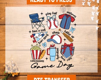 Game Day Baseball DTF Transfer: Ready To Press