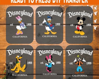 Disneyland DTF Transfer Ready to Press, Mickey Friends Vacation Heat Transfer, Matching Family Disney Trip T-Shirt Design Decal