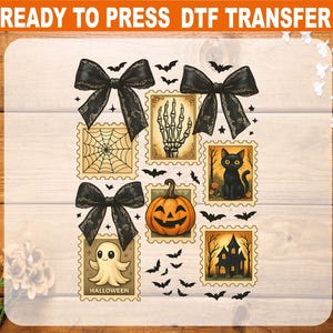 Spooky Season Halloween DTF Transfer, Spooky Season Ready To Press, Vintage Halloween Heat Transfer, Coquette Fall Pumpkin DTF, High Quality