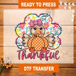 Cute Gobble Thankful DTF Transfer, Thankful Gobble Ready To Press, Turkey Heat Transfer, Cute Gobble High Quality, Turkey DTF Gang Sheet