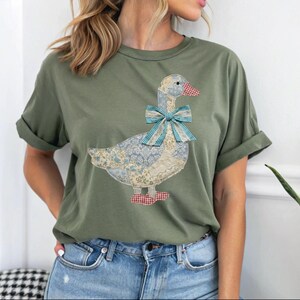 Patchwork Easter Goose DTF Transfer, Whimsical Coquette Brushstroke Design (Ready To Press) image 14