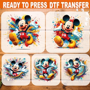Mickey Mouse Splash DTF Transfer, Ready To Press