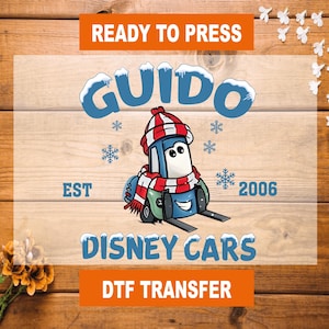 Guido Disney Cars Christmas DTF Transfer, Disney Christmas Ready To Press, Disney Christmas Heat Transfer, Disney High Quality, Gang Sheet