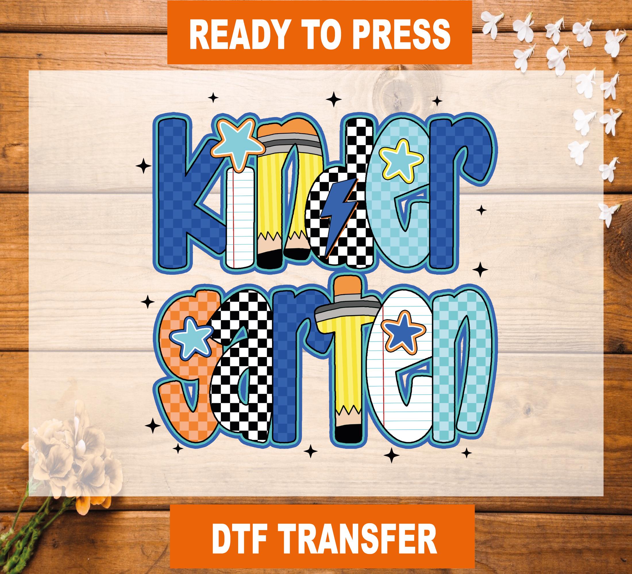 Kindergarten Boys DTF Transfer, Back To School Ready To Press, Kindergarten Boys Heat Transfer, Kid School High Quality, Kindergarten DTF