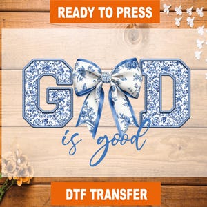 God Is Good Floral DTF Transfer: Ready To Press