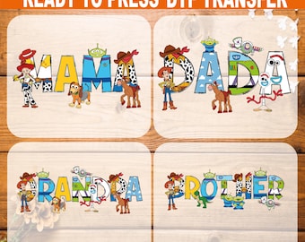 Personalized Family Toy Story DTF Transfer: Ready To Press Heat Transfer