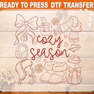 Cozy Season DTF Transfer, Fall vibes Ready To Press, Fall pumpkin Heat Transfer, Coquette Cozy Fall High Quality, Fall Autumn DTF Gang Sheet