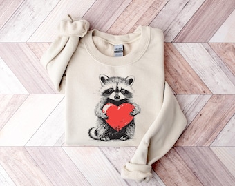 Funny Valentines Day Raccoon T Shirt Love Cute Raccoon Shirt Animal Lover Tshirt Raccoon Lover Valentines Gift Ideas Cozy Valentine Shirt