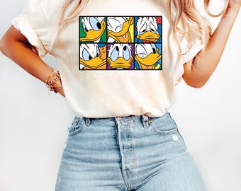 Disney Character Donald Duck Shirt, Disneyland Trip Tee, Cute Donald Duck Faces, Funny Donald Duck Sweatshirt, Disneyworld Shirt