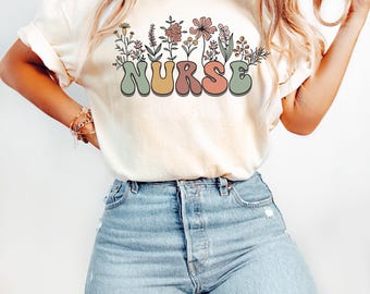 Floral Nurse Shirt, New Nurse Gift, Nurse Appreciation, Nurse Student Tee, Registered Nurse Shirt Nursing School Tee, Floral Nurse T-shirt