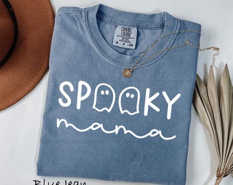 Comfort Colors® Spooky Mama Shirt, Mom Halloween Shirt, Halloween Mom Shirt, Halloween Shirt, Halloween Mama Shirt, Spooky Halloween Mama