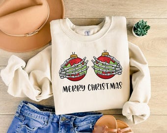 Dead Inside Skeleton Christmas Sweatshirt, Sarcastic Christmas Coffee Shirt Merry Christmas Shirt Coffee Lover Christmas Gift Fall Sweater