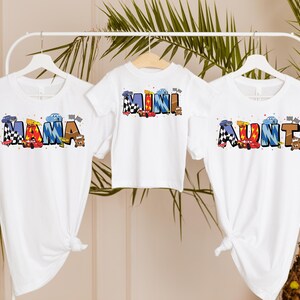 Camiseta familiar personalizada de Pixar Cars, camiseta de Rayo McQueen para mamá y papá, camiseta de Cars para mamá y papá, sudadera con capucha de la Copa Pistón, sudadera de Disney Cars Land imagen 3