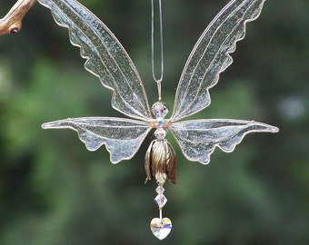 NEW! Fairy Suncatcher Large - Birthstones & 24 More Colors - Silver or gold toned Fairy