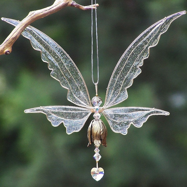 NEW! Fairy Suncatcher Large - Birthstones & 24 More Colors - Silver or gold toned Fairy