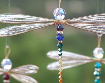 Suncatcher Dragonfly Medium - Birthstones & 28 More Colors - Dazzlefly