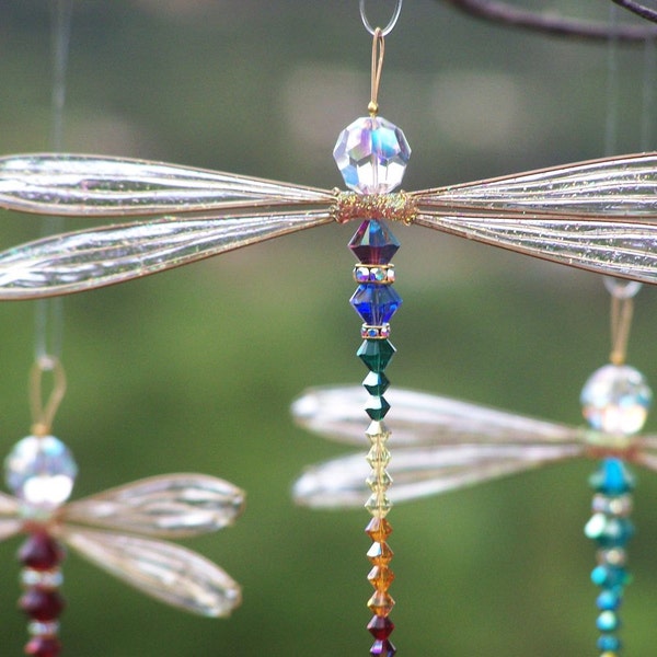 Suncatcher Dragonfly Medium - Birthstones & 28 More Colors - Dazzlefly