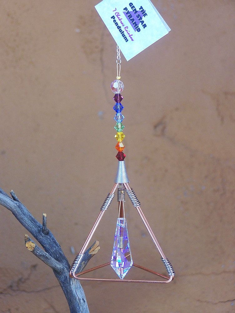 7 Chakras Pyramid Pendulum / Suncatcher Swarovski Crystals | Etsy