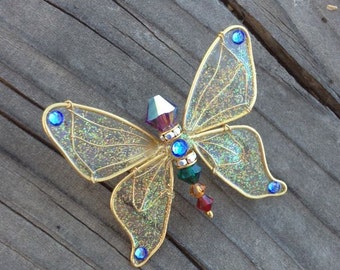 Butterfly Pin - Birthstones & 28 More Swarovski Colors