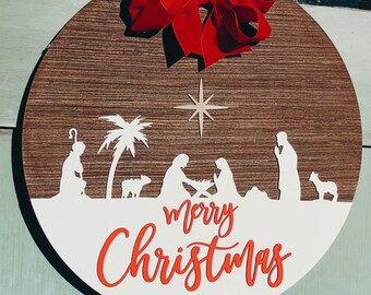 Nativity Door Hanger | Christmas Door Hanger | House Warming Gift