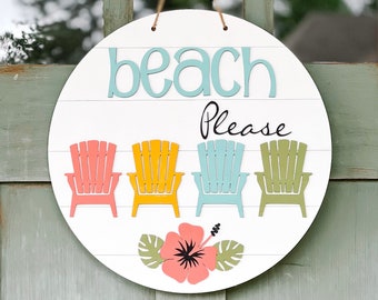 Door Hangers, Beach Sayings, Beach Please, Housewarming Gift, Couples Gift