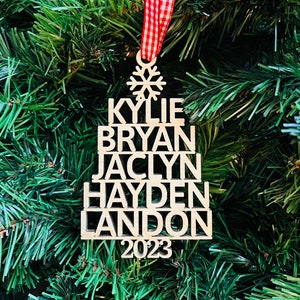 Family Christmas Ornament, Tree Name Ornament, Personalized Christmas Ornament, Family Tree Names Ornament, Christmas Tree Names