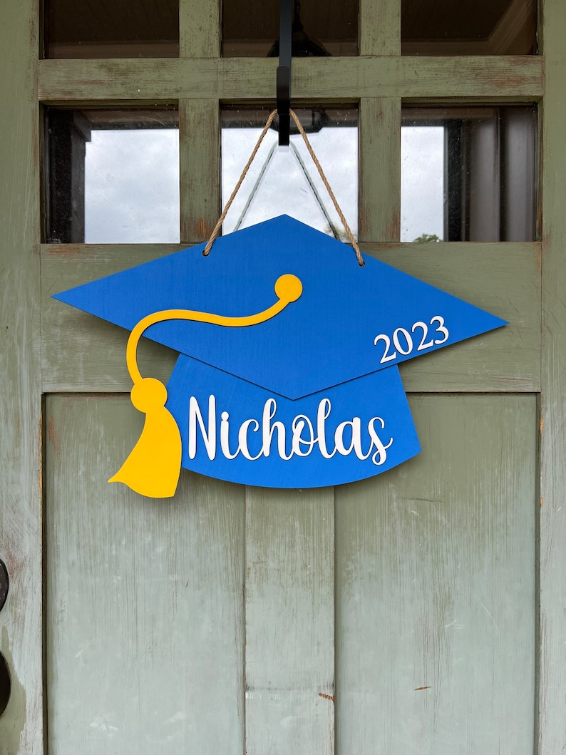 Front Door Decor, Personalized Graduation Sign, High School Graduation Gift, Graduate Gift image 3