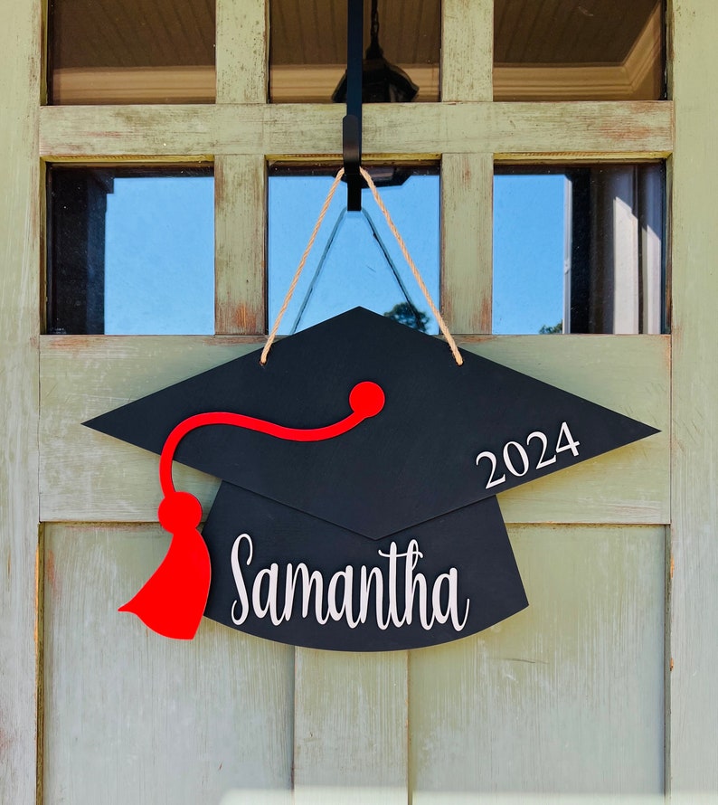 Front Door Decor, Personalized Graduation Sign, High School Graduation Gift, Graduate Gift image 1